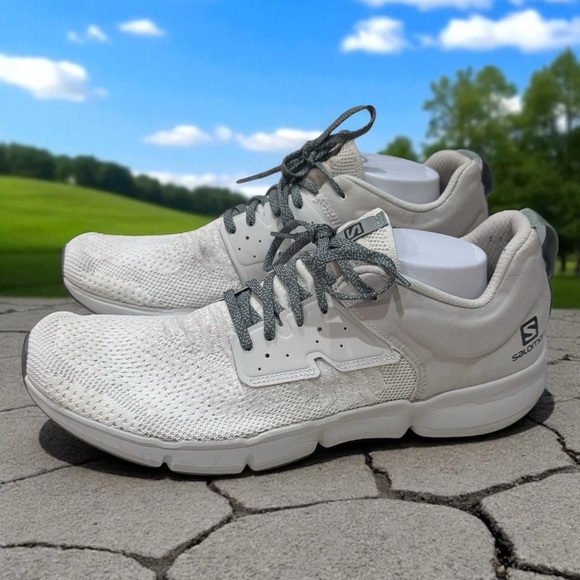 Salomon Predict SOC Running Shoes White/Lunar Rock/Green Milieu Men's Size 14 - Picture 1 of 10